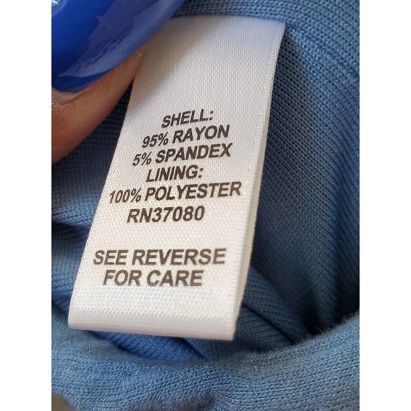 Cato Women's Blue Floral Rayon Square Neck Sleeveless Long Maxi Dress Size Large - Picture 9 of 10